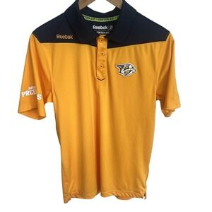 Nashville Predators Performance Polo Shirt‎ Reebok Center Ice Mens Small Hockey